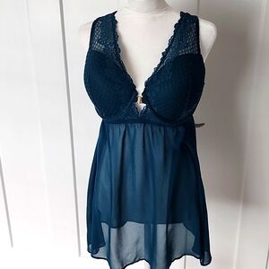 Auden Teal Babydoll Chemise, Large